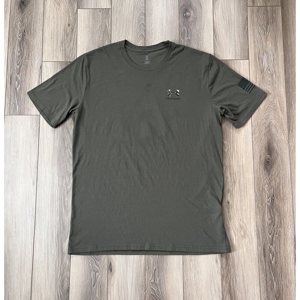 Under Amour UA Men's Freedom Snake Knife Cotton OD Green T-Shirt Sz Large